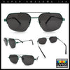 Mens Luxury Half Rim Metal Frame Rectangular Euro Fashion Sunglasses