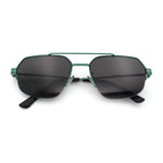 Mens Luxury Half Rim Metal Frame Rectangular Euro Fashion Sunglasses