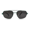 Mens Luxury Half Rim Metal Frame Rectangular Euro Fashion Sunglasses