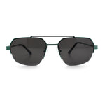 Mens Luxury Half Rim Metal Frame Rectangular Euro Fashion Sunglasses