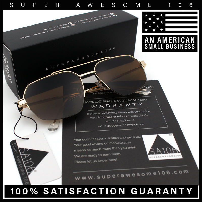 Mens Luxury Half Rim Metal Frame Rectangular Euro Fashion Sunglasses