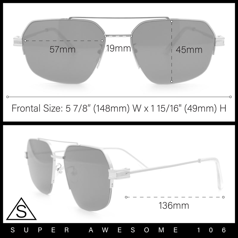 Mens Luxury Half Rim Metal Frame Rectangular Euro Fashion Sunglasses