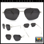 Mens Luxury Half Rim Metal Frame Rectangular Euro Fashion Sunglasses