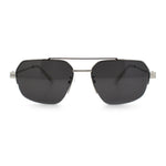 Mens Luxury Half Rim Metal Frame Rectangular Euro Fashion Sunglasses