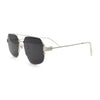 Mens Luxury Half Rim Metal Frame Rectangular Euro Fashion Sunglasses