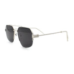 Mens Luxury Half Rim Metal Frame Rectangular Euro Fashion Sunglasses
