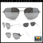 Mens Luxury Half Rim Metal Frame Rectangular Euro Fashion Sunglasses