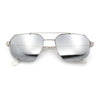 Mens Luxury Half Rim Metal Frame Rectangular Euro Fashion Sunglasses