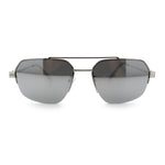 Mens Luxury Half Rim Metal Frame Rectangular Euro Fashion Sunglasses