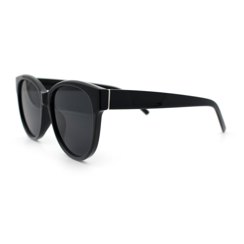 Womens Round Oversized Horned High Temple Fem Fashion Sunglasses