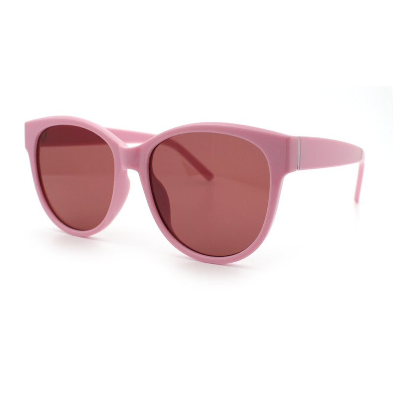 Womens Round Oversized Horned High Temple Fem Fashion Sunglasses
