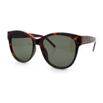 Womens Round Oversized Horned High Temple Fem Fashion Sunglasses