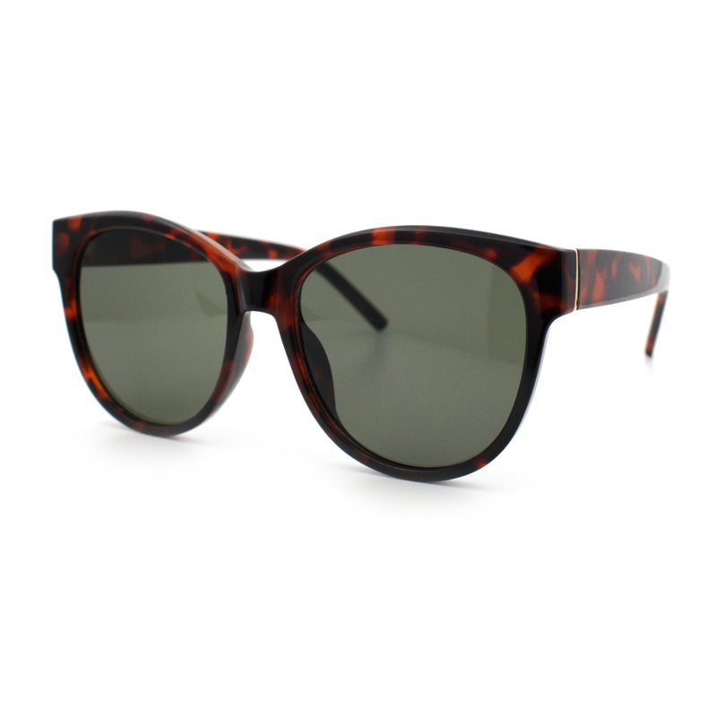 Womens Round Oversized Horned High Temple Fem Fashion Sunglasses