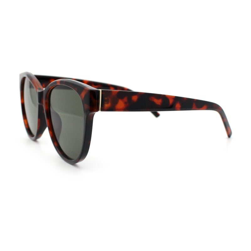 Womens Round Oversized Horned High Temple Fem Fashion Sunglasses