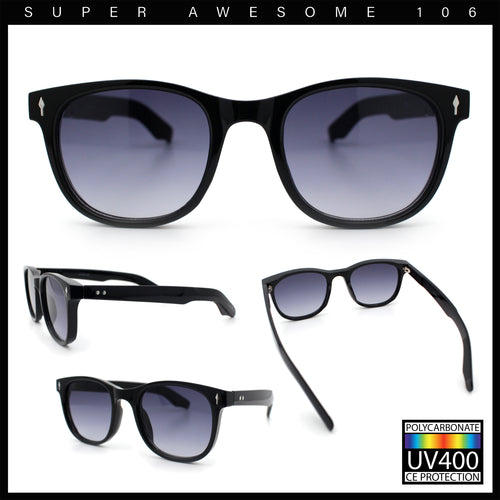 Gentlemanly Retro Horn Rim Hipster Fashion Plastic Sunglasses