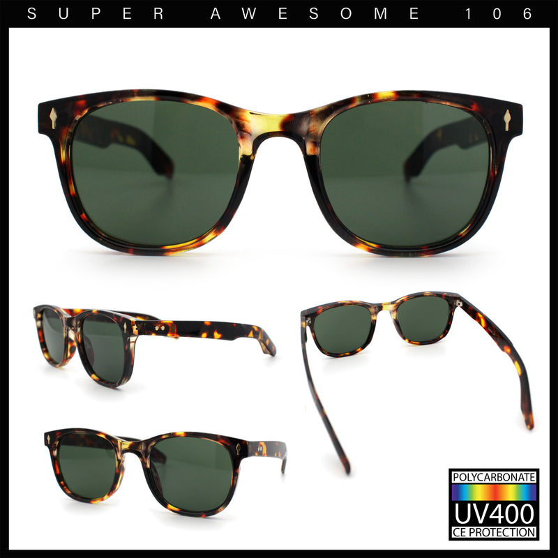 Gentlemanly Retro Horn Rim Hipster Fashion Plastic Sunglasses