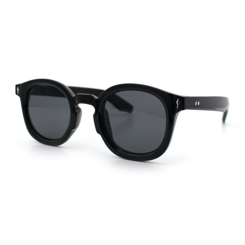 Vintage Style Iconic Keyhole Horn Rim Plastic Round Hipster Sunglasses