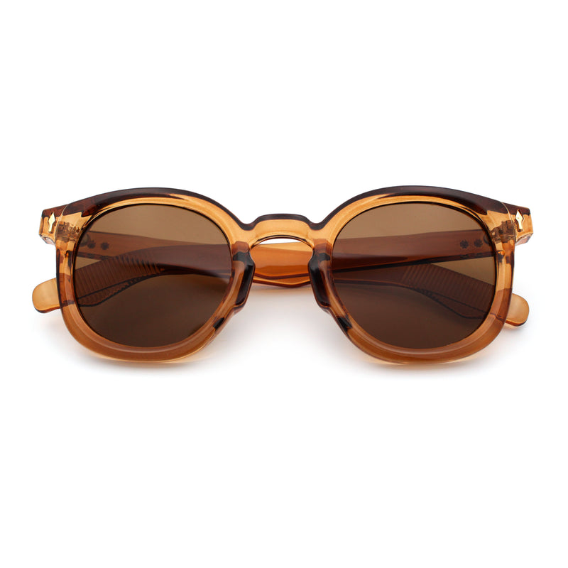 Vintage Style Iconic Keyhole Horn Rim Plastic Round Hipster Sunglasses