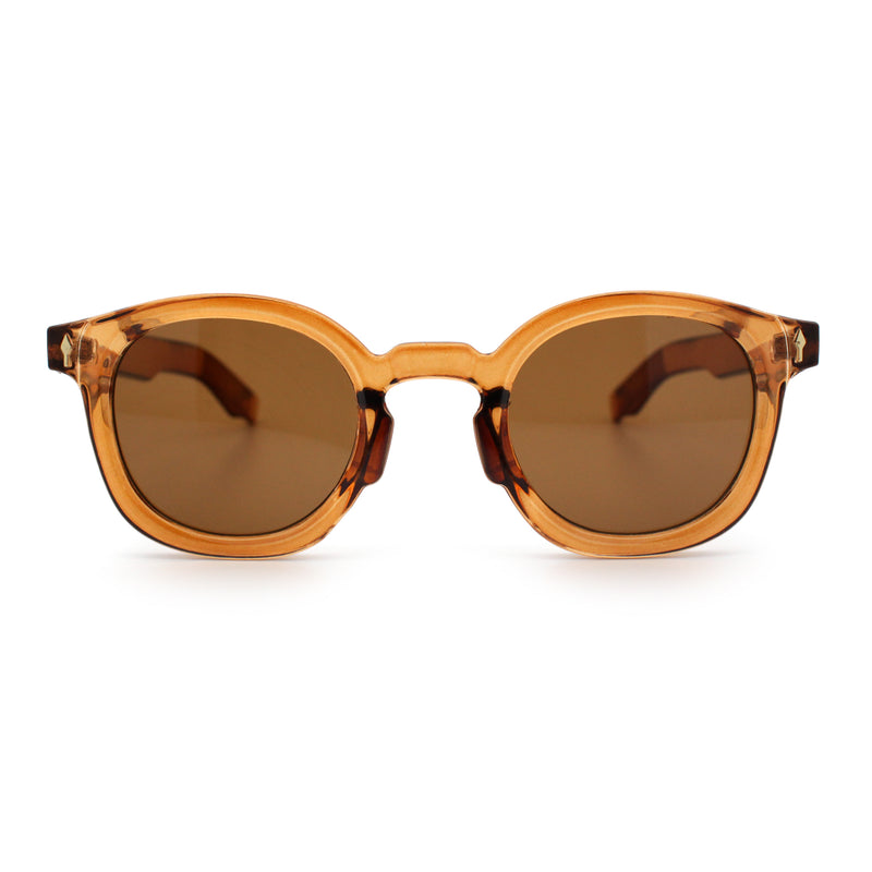 Vintage Style Iconic Keyhole Horn Rim Plastic Round Hipster Sunglasses
