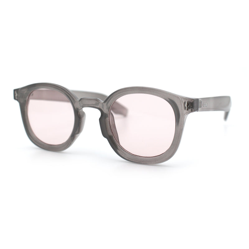 Vintage Style Iconic Keyhole Horn Rim Plastic Round Hipster Sunglasses