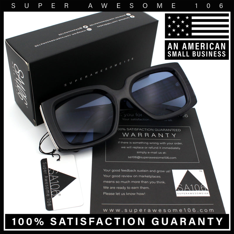 Womens Classy Thick Plastic Square Rectangle Butterfly Designer Sunglasses