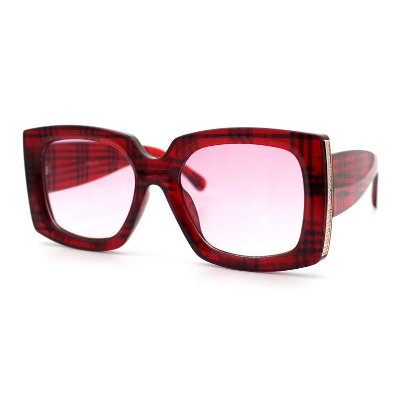 Womens Classy Thick Plastic Square Rectangle Butterfly Designer Sunglasses