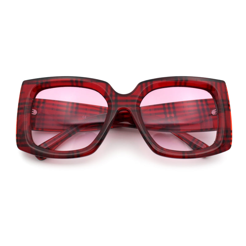 Womens Classy Thick Plastic Square Rectangle Butterfly Designer Sunglasses