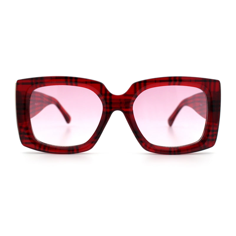 Womens Classy Thick Plastic Square Rectangle Butterfly Designer Sunglasses