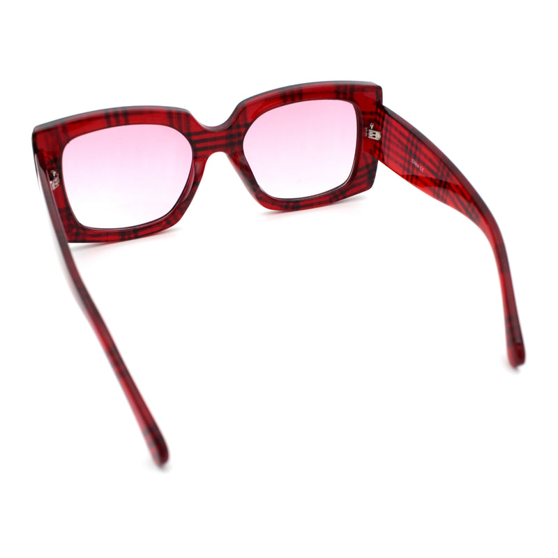 Womens Classy Thick Plastic Square Rectangle Butterfly Designer Sunglasses
