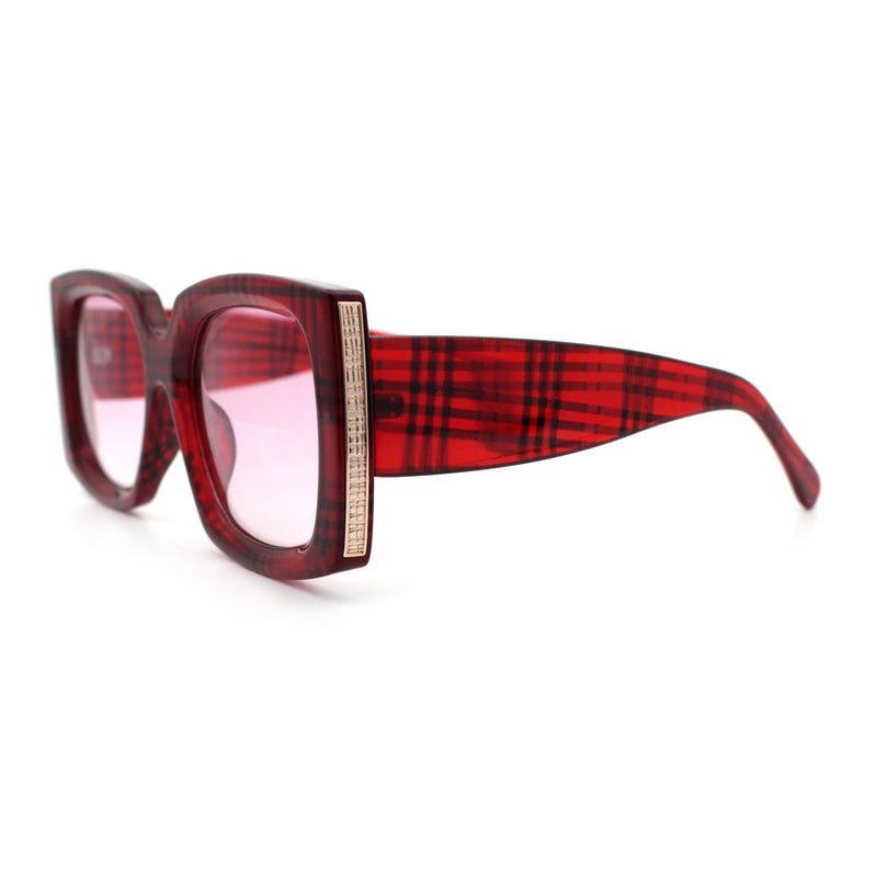Womens Classy Thick Plastic Square Rectangle Butterfly Designer Sunglasses