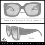 Womens Classy Thick Plastic Square Rectangle Butterfly Designer Sunglasses
