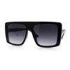 Womens Mobster Shield Oversized Plastic Rectangular Sunglasses