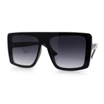Womens Mobster Shield Oversized Plastic Rectangular Sunglasses
