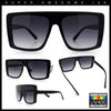 Womens Mobster Shield Oversized Plastic Rectangular Sunglasses