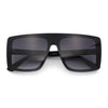 Womens Mobster Shield Oversized Plastic Rectangular Sunglasses