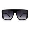 Womens Mobster Shield Oversized Plastic Rectangular Sunglasses