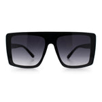Womens Mobster Shield Oversized Plastic Rectangular Sunglasses