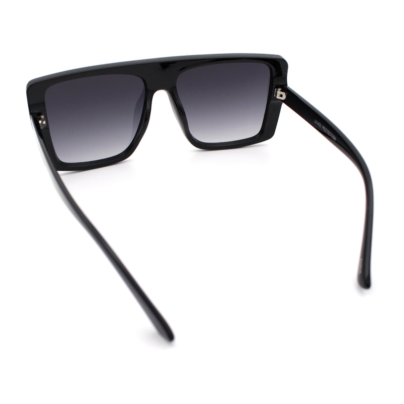 Womens Mobster Shield Oversized Plastic Rectangular Sunglasses