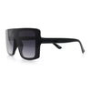 Womens Mobster Shield Oversized Plastic Rectangular Sunglasses