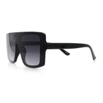 Womens Mobster Shield Oversized Plastic Rectangular Sunglasses