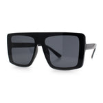 Womens Mobster Shield Oversized Plastic Rectangular Sunglasses