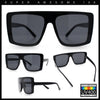 Womens Mobster Shield Oversized Plastic Rectangular Sunglasses