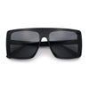 Womens Mobster Shield Oversized Plastic Rectangular Sunglasses