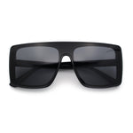 Womens Mobster Shield Oversized Plastic Rectangular Sunglasses