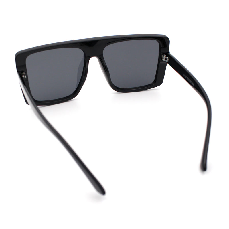 Womens Mobster Shield Oversized Plastic Rectangular Sunglasses