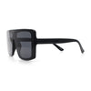 Womens Mobster Shield Oversized Plastic Rectangular Sunglasses