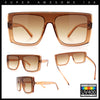 Womens Mobster Shield Oversized Plastic Rectangular Sunglasses