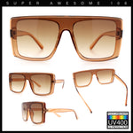 Womens Mobster Shield Oversized Plastic Rectangular Sunglasses