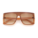 Womens Mobster Shield Oversized Plastic Rectangular Sunglasses