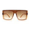 Womens Mobster Shield Oversized Plastic Rectangular Sunglasses